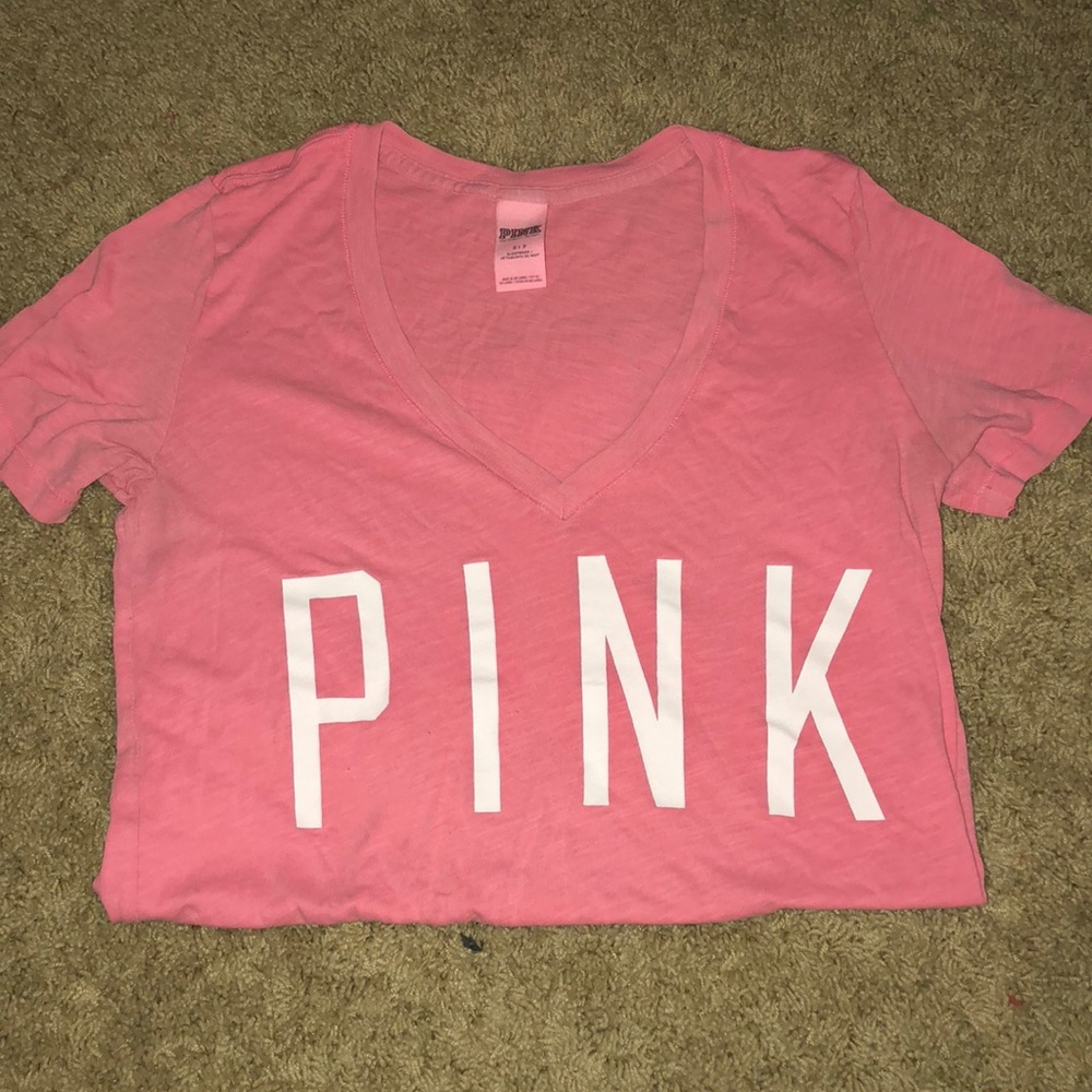 Pink sleepwear v-neck tshirt